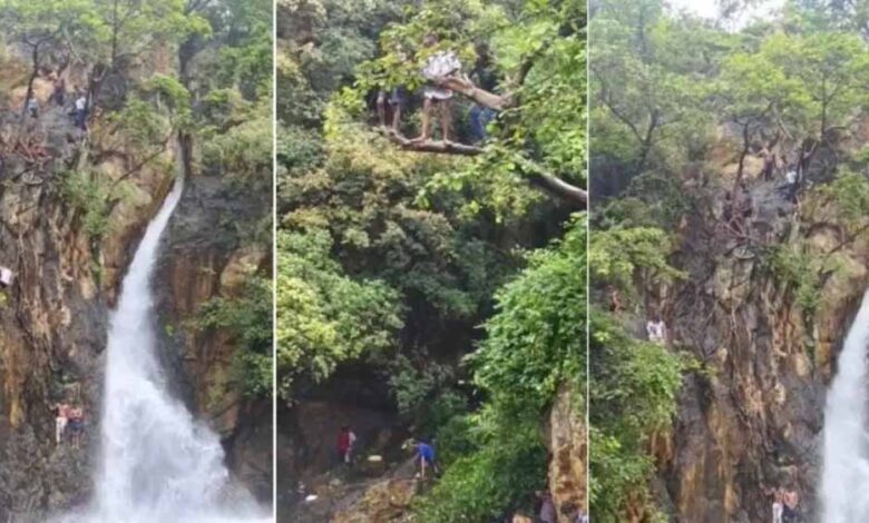 पिकनिक स्पॉट बना खतरे का केंद्र: परसदा वॉटरफॉल पर स्टंटबाजों पर नजर, सुरक्षा के लिए तैनात जवान