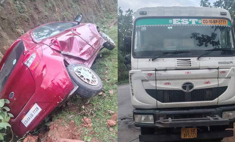 NH-130 पर दर्दनाक हादसा: तेज रफ्तार कार की टक्कर से दो की मौत, ट्रक सुधार रहे थे दोनों