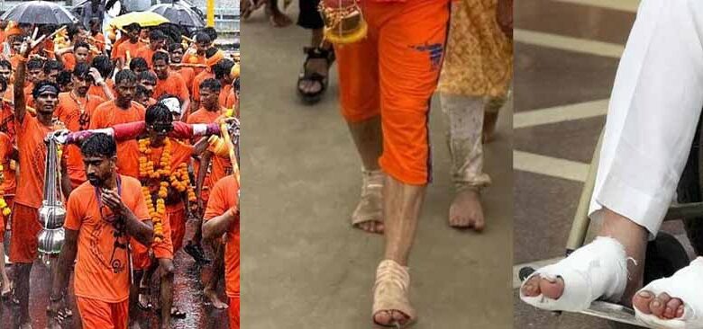 कांवड़-यात्रा-के-बाद-110-किमी-पैदल-चलने-से-सांसद-के-पैरों-में-समस्या,-व्हीलचेयर-से-संसद-पहुंचने-पर-चिंता