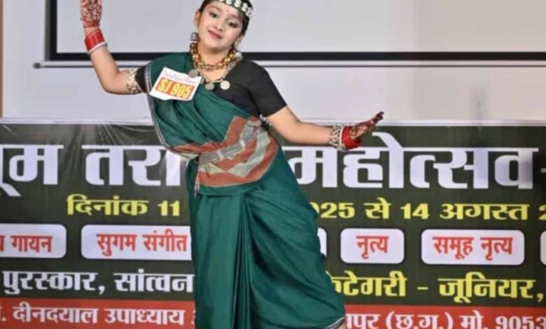 7-साल-की-आशिका-सिंघल-ने-जीता-दिल,-झूम-तराना-महोत्सव-में-छत्तीसगढ़ी-लोकनृत्य-में-पहला-स्थान
