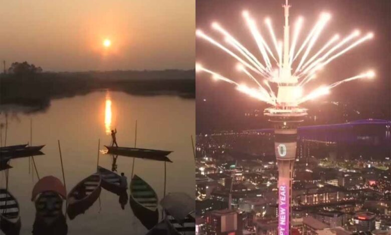 भारत-में-ढला-2025-का-आखिरी-सूरज,-दुनिया-के-इस-हिस्से-में-शुरू-हो-गया-2026