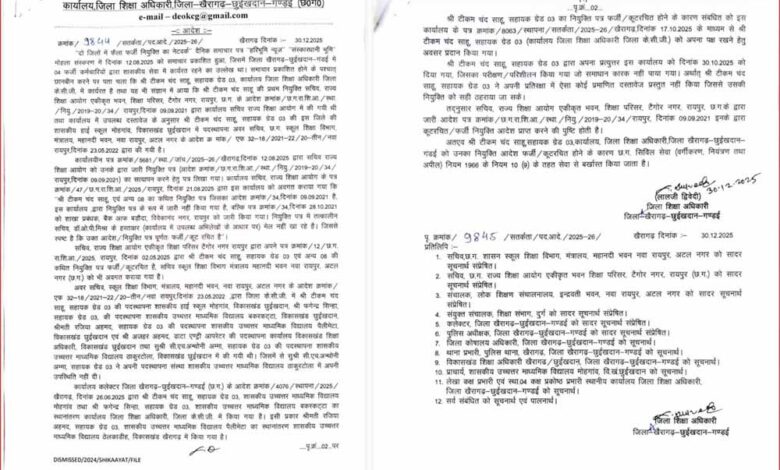 विभागीय-जांच-में-पकड़े-गए-4-कथित-कर्मचारी,-बर्खास्तगी-आदेश-जारी