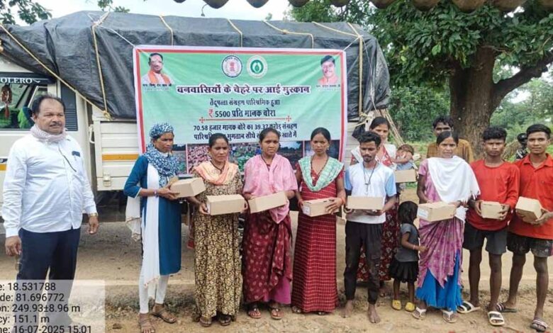 तेंदूपत्ता-संग्राहकों-में-खुशियों-की-लहर,-छत्तीसगढ़-सरकार-ने-फिर-शुरू-की-चरणपादुका-योजना,-12.40-लाख-वनवासियों-को-मिला-लाभ