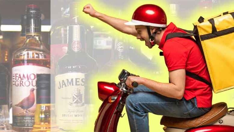 ठेले-पर-सजी-शराब-की-बोतलें,-पोस्टर-में-लिखा–-‘होम-डिलीवरी-चालू-है’;-देवास-में-कांग्रेस-का-अनोखा-विरोध-प्रदर्शन