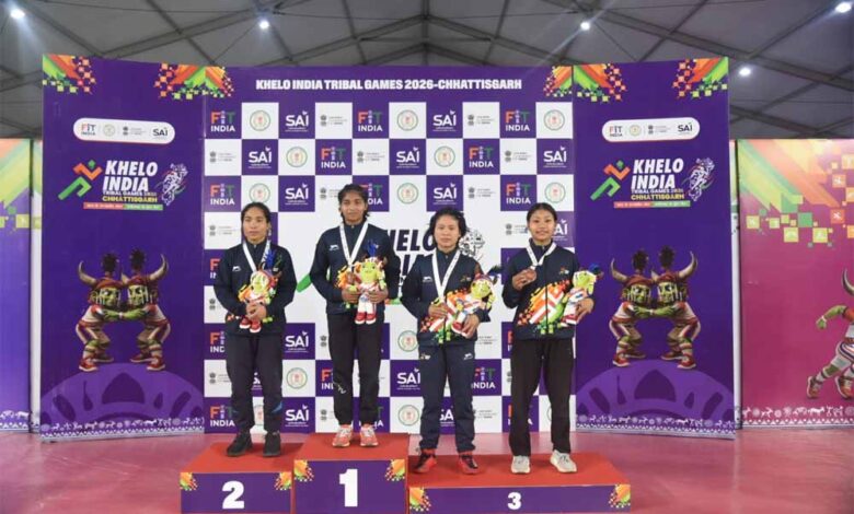 खेलो-इंडिया-ट्राइबल-गेम्स-2026:-कुश्ती-स्पर्धा-के-तीसरे-दिन-भी-जारी-रहा-मुकाबले-का-रोमांच