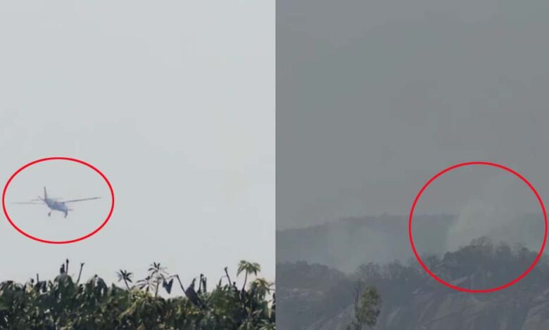 जशपुर-में-प्लेन-क्रैश,एयरक्राफ्ट-अचानक-पहाड़ी-से-टकराया,-आग-की-लपटें-दूर-तक-फैलीं,-पायलट-को-पायलट-की-मौत-की-आशंका