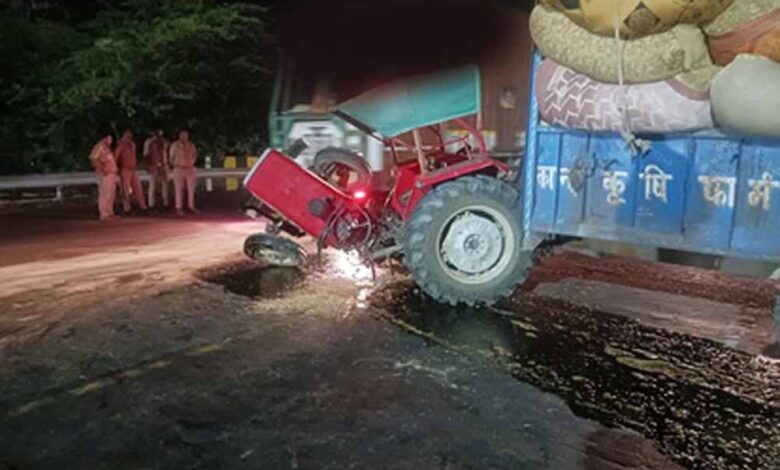 गोसलपुर-हाईवे-पर-भीषण-टक्कर:-ट्रैक्टर-बस-भिड़ंत-में-39-लोग-घायल