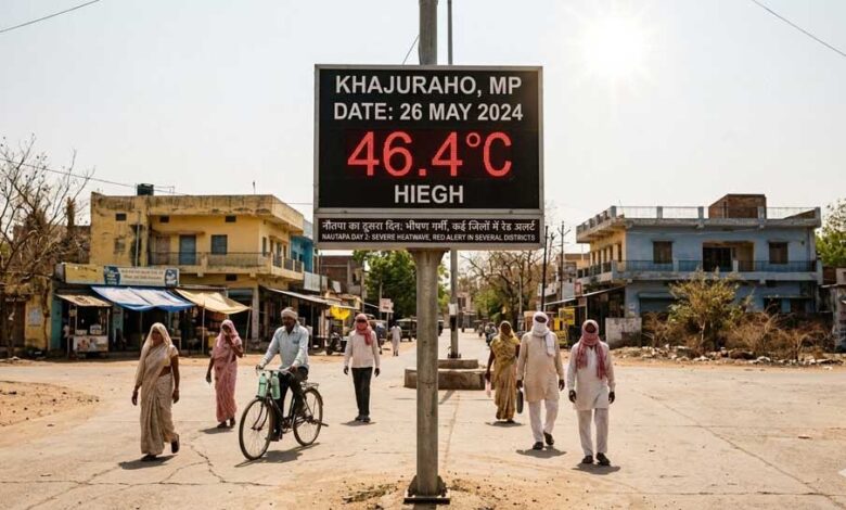 नौतपा-का-कहर:-खजुराहो-में-पारा-46.4°c-के-पार,-mp-के-कई-जिलों-में-रेड-अलर्ट-जारी